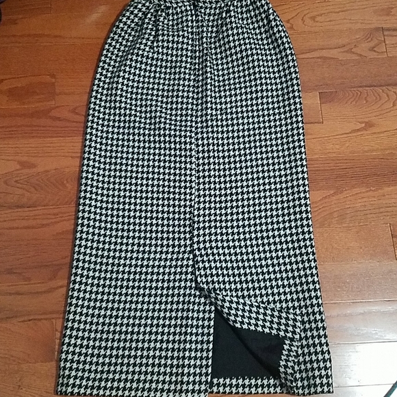 Vintage Florence Walsh wool houndstooth maxi skirt - Picture 9 of 9
